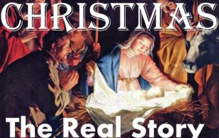 CHRISTMAS the Real Story, Nativity scene with Baby Jesus in a manger, Mary and Joseph. Oil painting by master