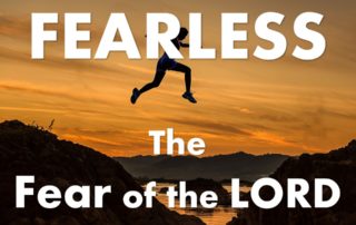 Fearless: the Fear of the Lord. woman jumping over a canyon